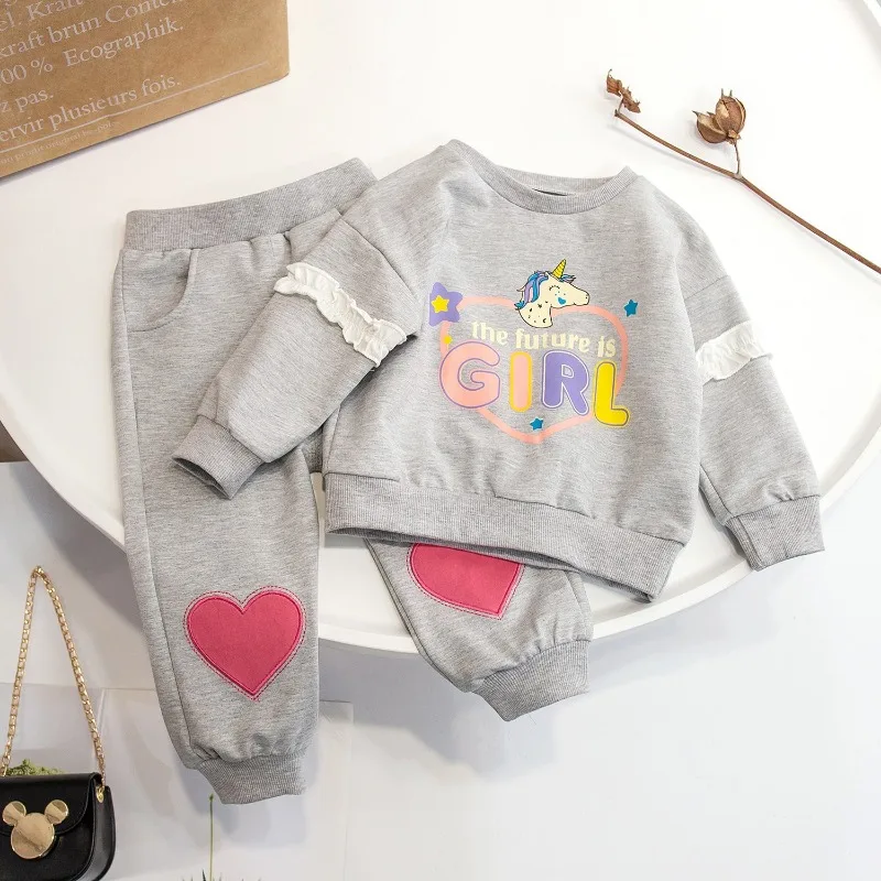 Kids Clothing Set Girls Clothing Set Kids Sweatshirt Set Kids Girls Clothes Sets Pullover Tops+Pants 2Pcs 1-6Yrs