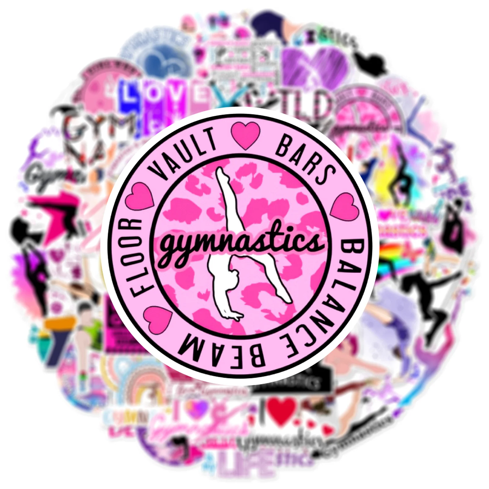 Cartoon Stickers Graffiti Stickers 10/50pcs Sports Gymnastics Gym Waterproof Scrapbook Water Bottle Travel Luggage Laptop Cool