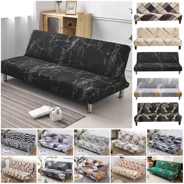 Housse de futon imprimée, housse de canapé-lit extensible, sans accoudoirs, avec fond élastique, pour meubles de salon, de chambre à coucher, tailles S/M/L 1