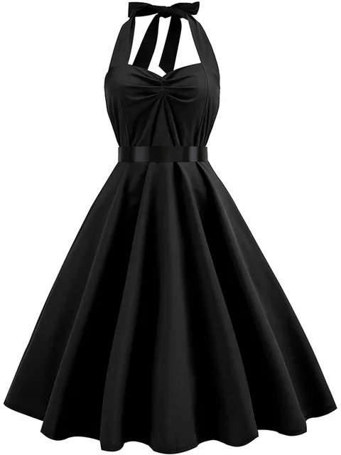 Robe d'été décontractée femmes à pois rétro Robe trapèze Pin Up Robe Vintage années 60 50 Rockabilly Robe d'été