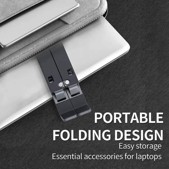 Soporte plegable para ordenador portátil, Base de soporte ajustable para portátil, soporte de aleación de aluminio para Macbook, accesorios para ordenador portátil y PC 5
