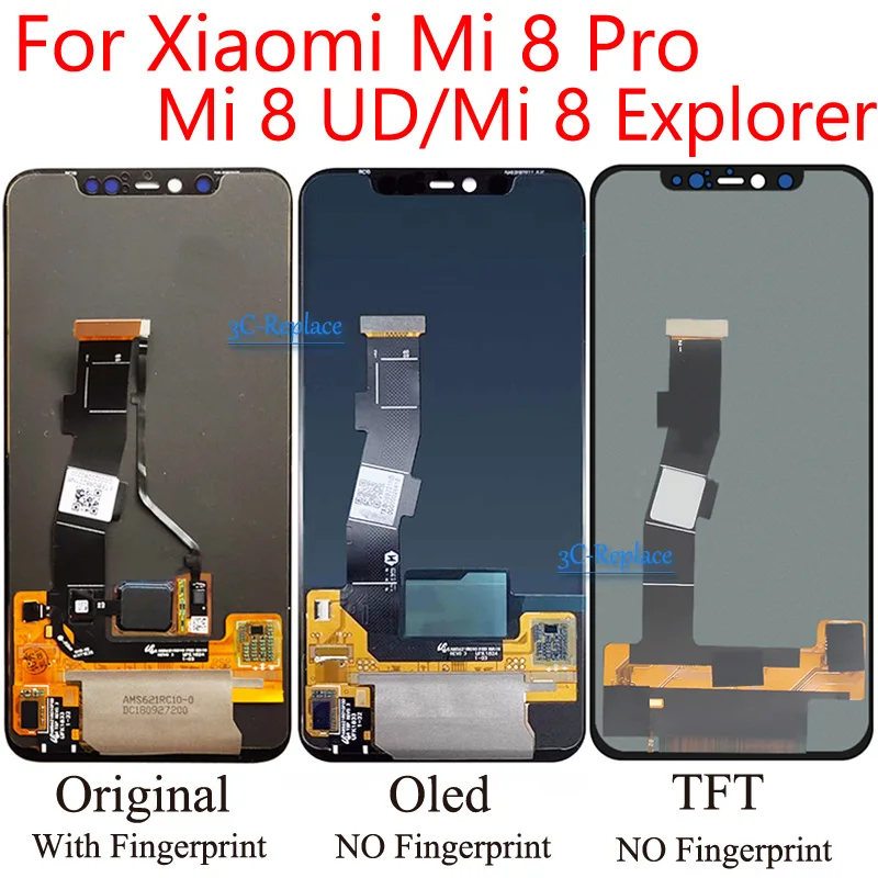 Écran LCD Tactile OLED Pour Xiaomi Mi 8 Pro / Explorer / UD - Compatible Empreinte (sans Clé)