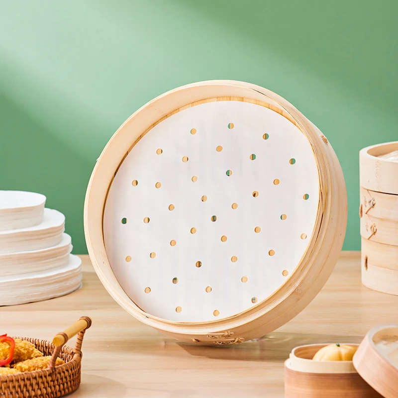 100PCS Air Fryer Steamer Liners Disposable Paper Non-Stick Steaming Basket Baking Utensils Kitchen papel Oil-absorbing Paper