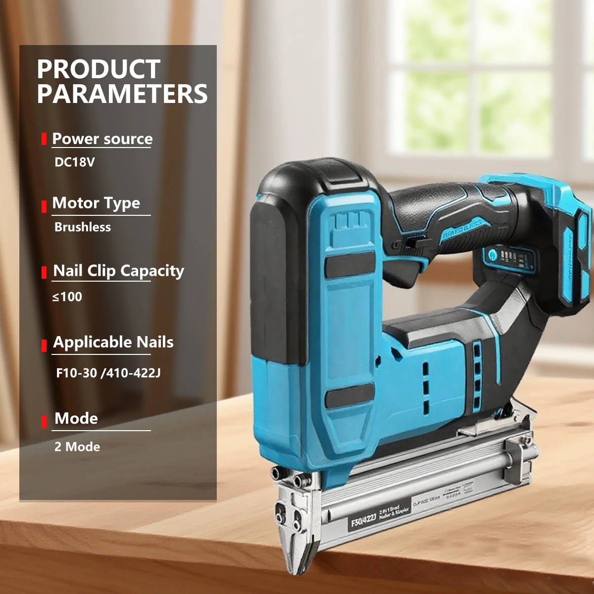Makita 18V 배터리용 F30/F40/F50/K438 네일이 포함된 브러시리스 무선 무선 전기 2 in 1 네일러/스테이플러 건(배터리 없음)