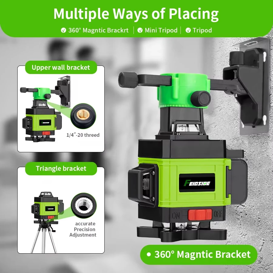 HILDA 4D 16 Lines Laser Level Self Leveling 360 Horizontal And Vertical Green Beam