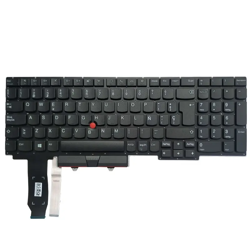Teclado Espanhol para Lenovo Thinkpad E15 Gen tipo 20t8 20t9 20td 20te sp com Palmrest Capa Superior Preto Novo - Imagem 4