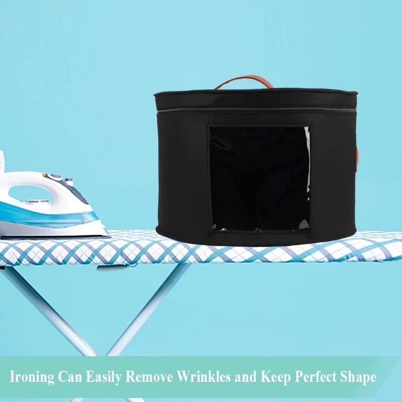 1PC Portable Hat Storage Box, Large Capacity Circular Travel Hat Container with Dust Cover, Toy and Clothing Storage Bag