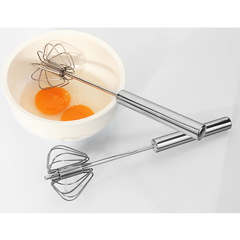 1Pc Metal Egg Beater Metal Hand Mixer Pressure Rotary Semi-Automatic Whisk Foamer Rotate Hand Kitchen Cooking Tools