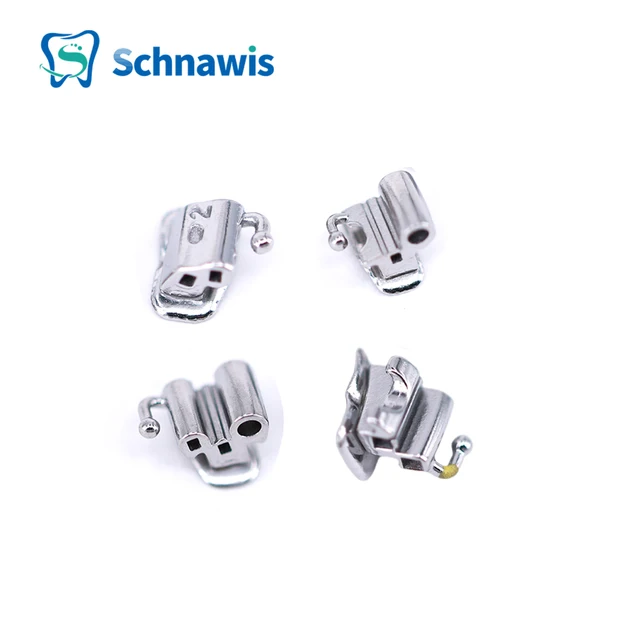 4Pcs/set 1st Molar Buccal Tubes Dental Orthodontic Bondable Bonding Convertible Single Double Triple Roth Tube Orthodontist Tool