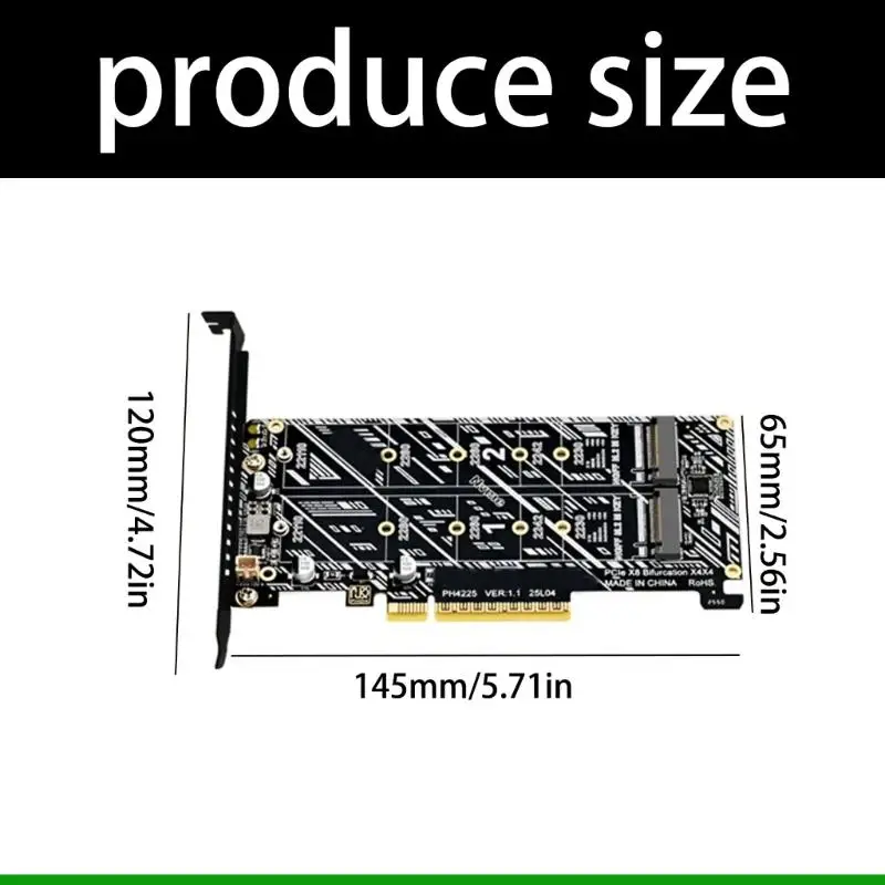 U55C 더블 NVMe PCIe 5.0 어댑터 M.2 NVME M 키 카드 더블 베이 확장 카드