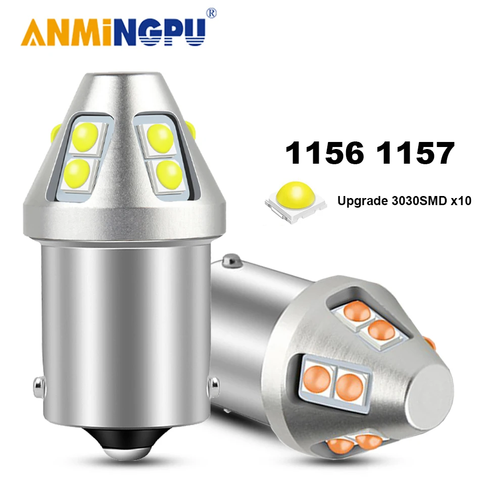 

ANMINGPU 2x Signal Lamp P21W LED BA15S 1156 1157 Bay15d Led Canbus PY21W BAU15S LED 3030SMD Turn Signal Lights Brake Lights 12V