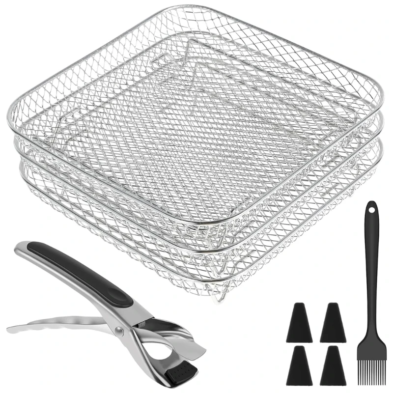 

Dehydrator Stand Air Fryer Grill Stands Three Stackable Layers Dehydrator Rack Stainless Steel Material Drop Shipping