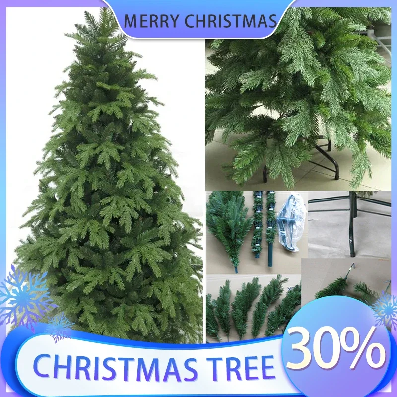 

PE Artificial Green Christmas Tree, Large Christmas Tree Ornament, Home Party Decoration, 1.8m, 2.1m, 2.4m