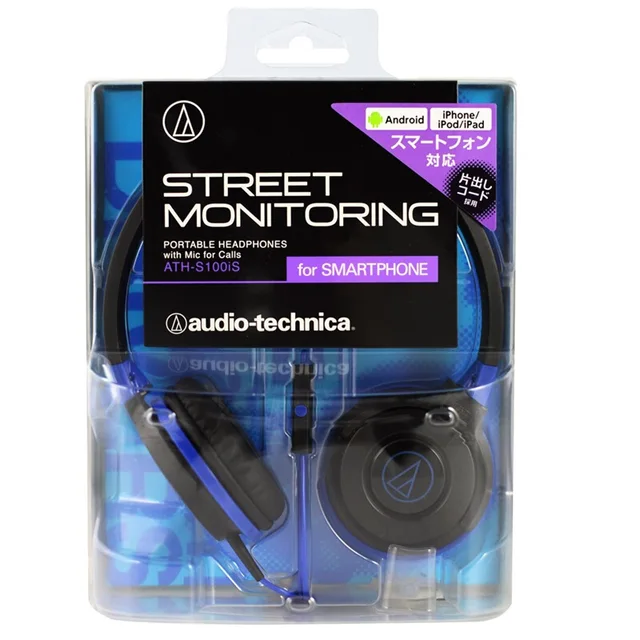 100% Original Audio Technica ATH-S100iS Game Headphone Head-mounted With Wired Control With Wheat Bass Music Earphone 5