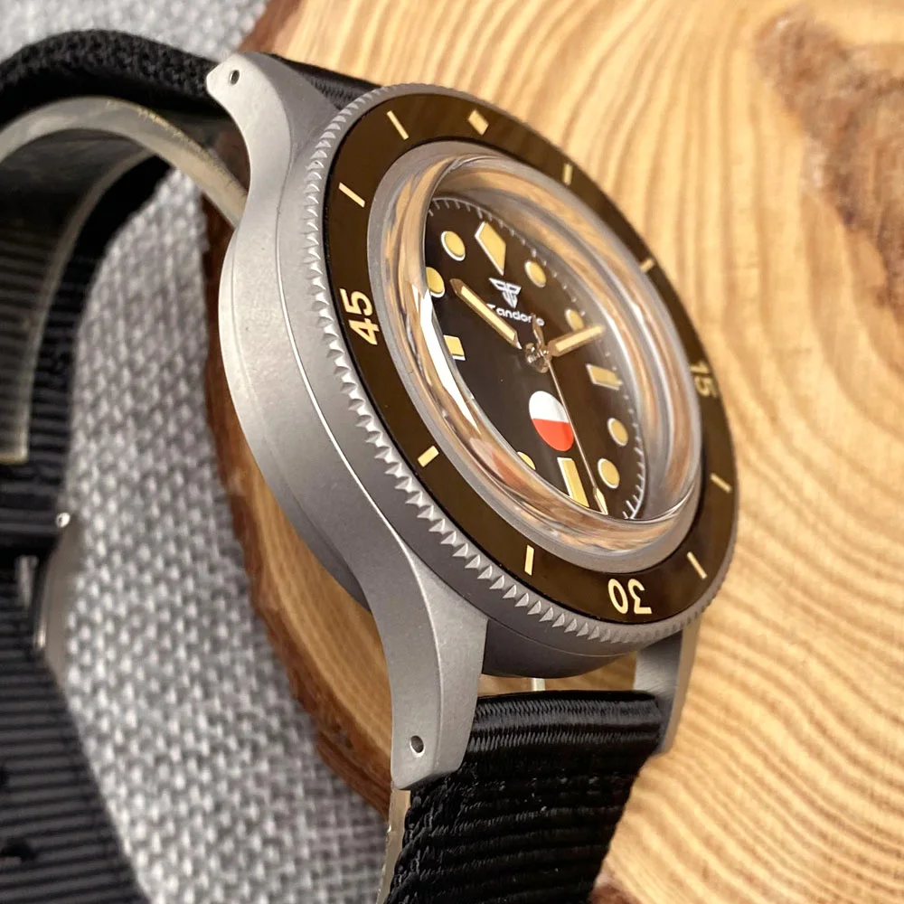 RDUNAE TR900 - Orologio Meccanico Automatico Uomo 40mm - Acciaio 316L Quadrante Nero Opaco Luminoso - Vetro Minerale K9 - Cinturino Nylon - 200m Impermeabile