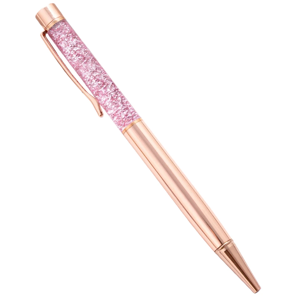 Vibrant Oil Gold Quicksand Luxury Ballpoint Pen - Premium Rotating Metal Design, 1.0mm Tip for School and Office Use
