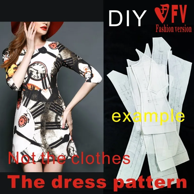 Dresses Sewing Pattern Template Cutting drawing Clothing DIY ((Not selling clothes)) BLQ-146