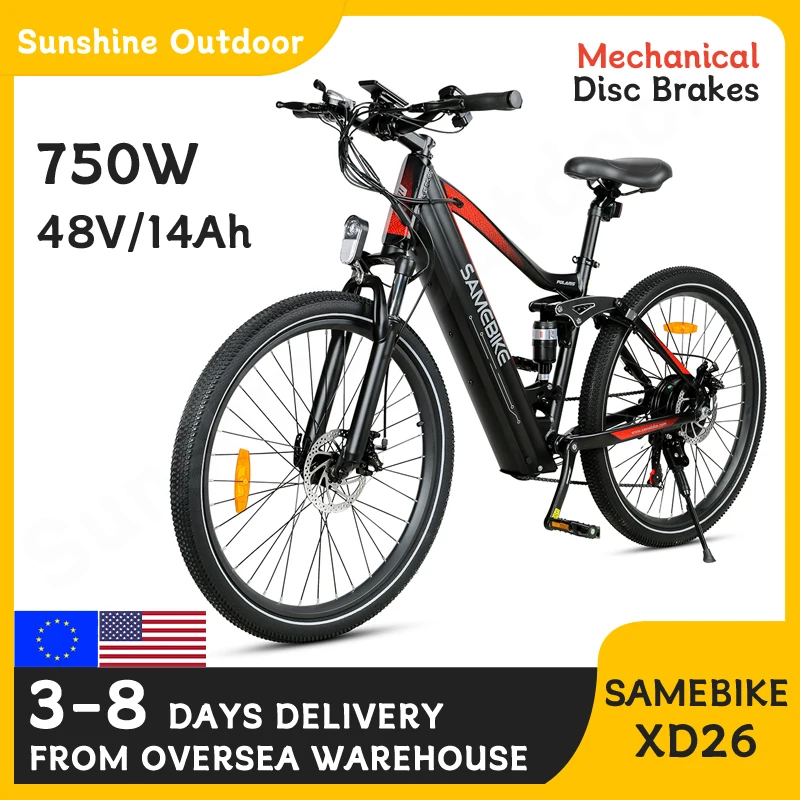 

SAMEBIKE XD26-FT ebike road e-bike 750W high-power motor e-bike Mechanical disc brakes road electric Bicycle MTB ebike