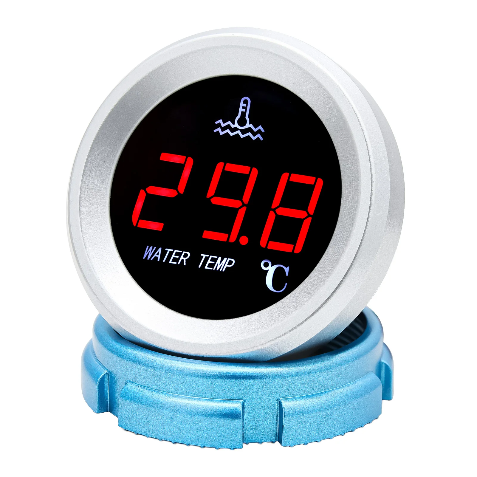 2인치 52mm 수온계 0-120 ℃ 자동차 디지털 미터 LED 디스플레이 9-36V 온도 센서 점멸 경보 기능 포함