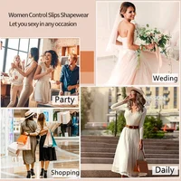 Femmes Shapewear complet Slip ventre contrôle col rond Cami Mini sous robe lisse corps Shaper nouvelles bretelles Spaghetti Lingerie 5