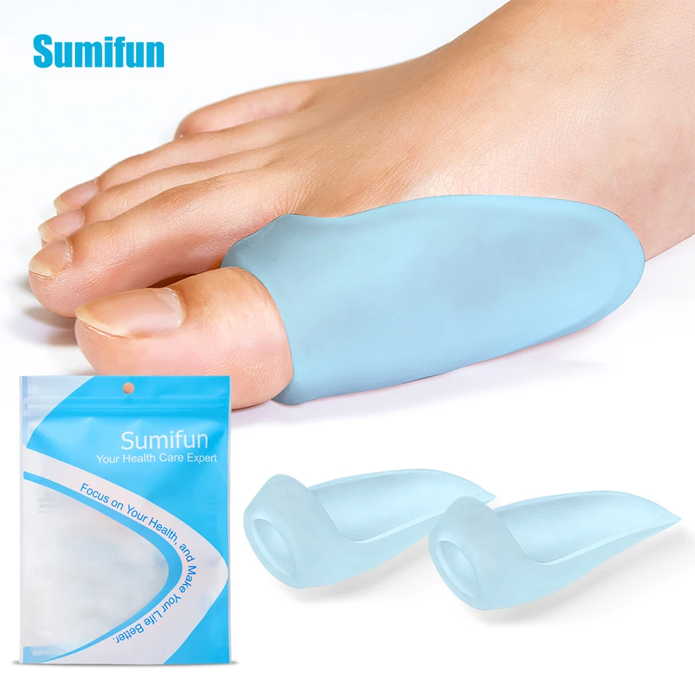 2pcs pair sumifun silicone big toes corrector toe separator prevent toe overlap safe foot medical health care pedicure tool easy 2Pcs/pair Silicone Toe Overlapping Corrector Toes Separator Hallux Valgus Bunion Orthotic Pad Pedicure Tool Foot Health Care