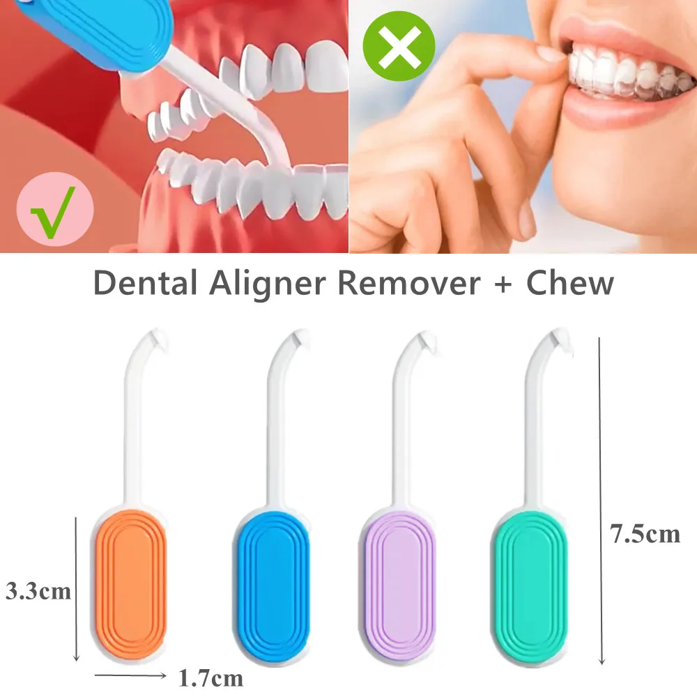 1/4 pz allineatore dentale rimuovere gancio ortodontico Chewies apparecchi  invisibili dispositivo di rimozione fermo odontoiatria dente masticare Bit