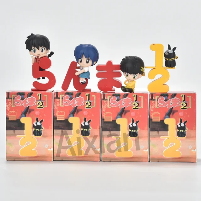 Ranma 1/2 set da 4 pezzi con scritta giapponese + mini action figure Aixlan 1