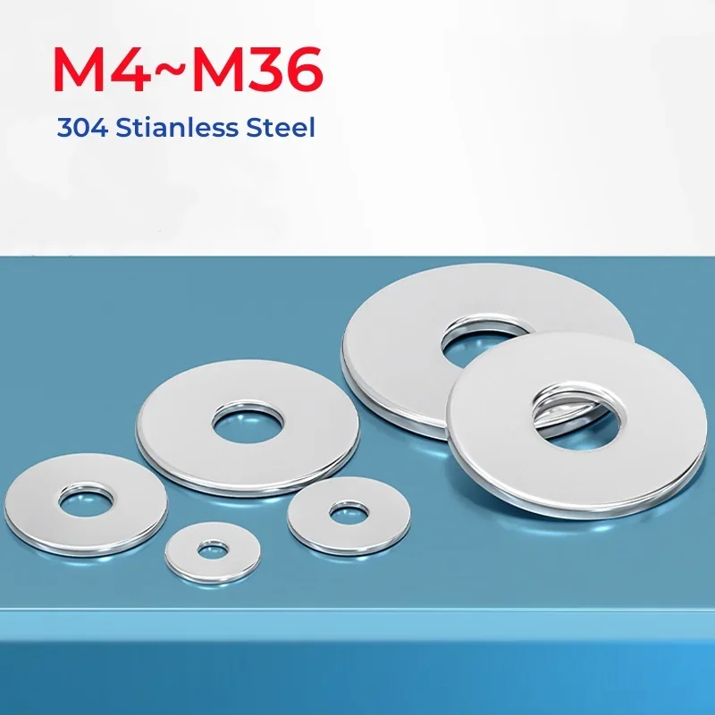 M4 M5 M6 M8 M10 M12 M14 M16 M18 M20 M22 M24 M33 M36 304 Stainless Steel Gasket Ultra-Thin Flat Washer Thickened Plain sealing gasket stainless steel washer adjusting shim gasket rubber washers