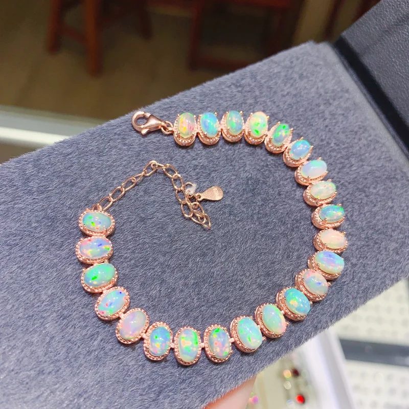 Keltisches Knoten Armband Aus 925 Sterling Silber Mit Opal – Verstellbar 23,5 Cm, Für Frauen & Teenager