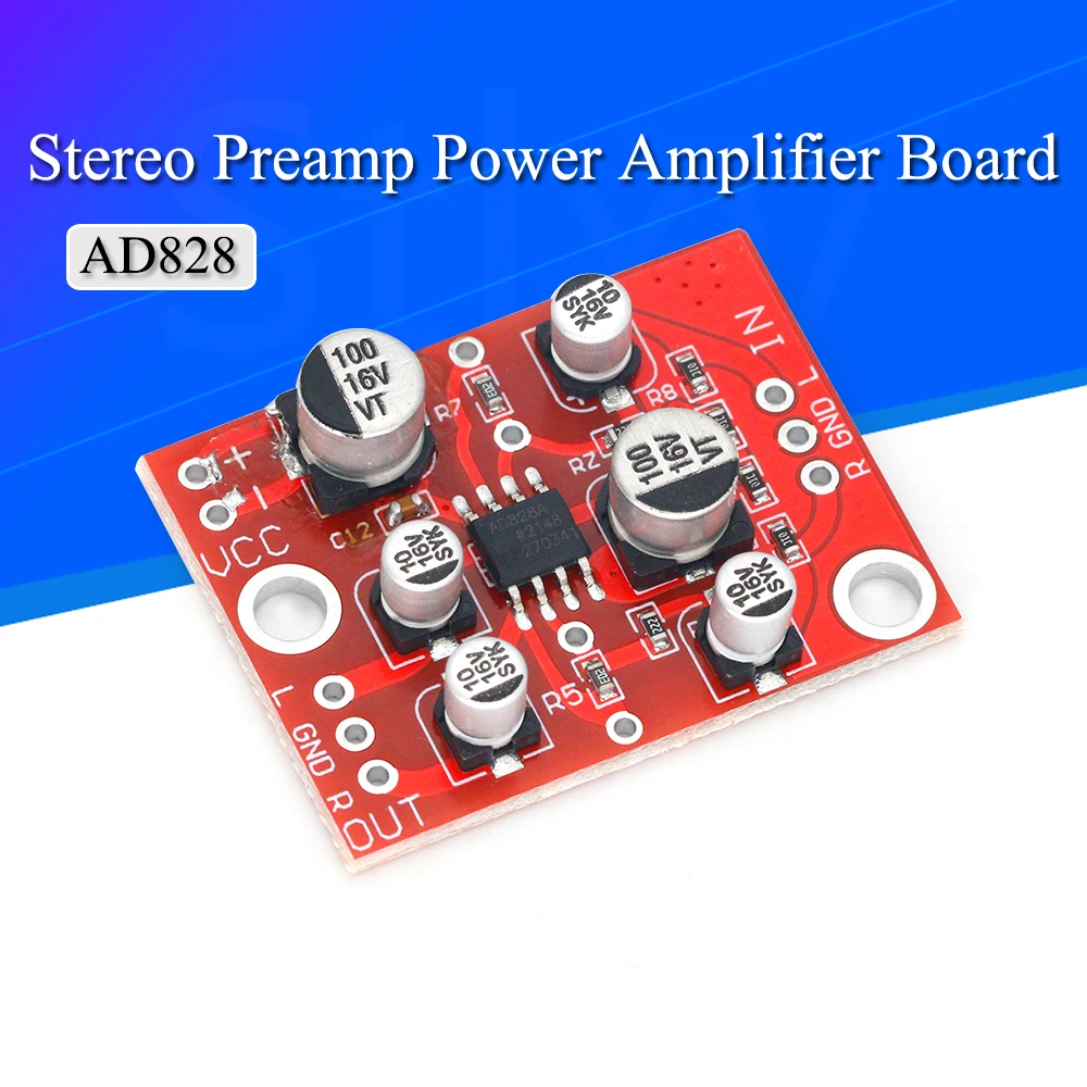 DC5V15V12VAD828StereoPreampPowerAmplifierBoardPreamplifier