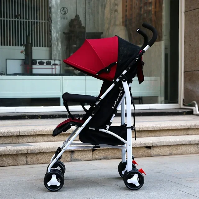 Poussette bébé pliable avec parapluie, peut s'asseoir ou s'allonger, légère, absorbant les chocs, quatre saisons avec sous-coton 1