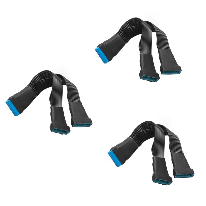 

3X USB 3.0 19PIN Header 1To2 разделитель кабеля 19Pin 20Pin внутренний удлинитель адаптера кабеля 15 см