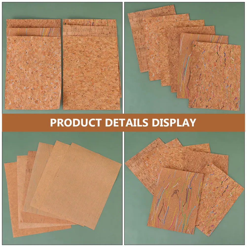 8Pcs 합성 세트 PU 코르크 패턴 인쇄 DIY 시트 공예품 만들기 보석 만들기 바느질 액세서리