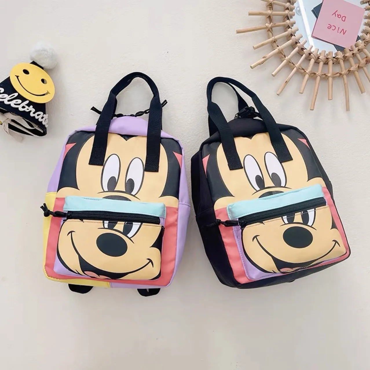 New Disney Mickey Anime Kids Backpack High Quality Large Capacity Kindergarten Backpacks Boys Girls School Bags Birthday Gift