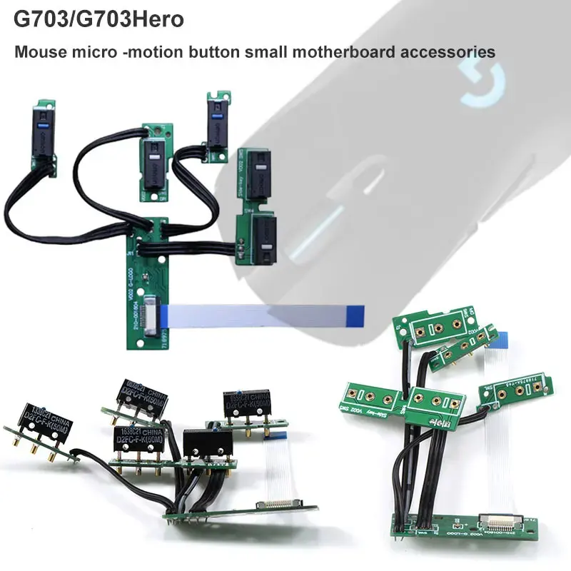 Repair Parts Compatible for G703/G703 HERO Wireless Mouse: thermal insertion Microswitch Button Small Motherboard Cable Assembly