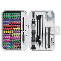 Professional Precision Screwdriver Set - 132-in-1 Magnetic Tool Kit with Torx and Phillips Bits (WHITE)