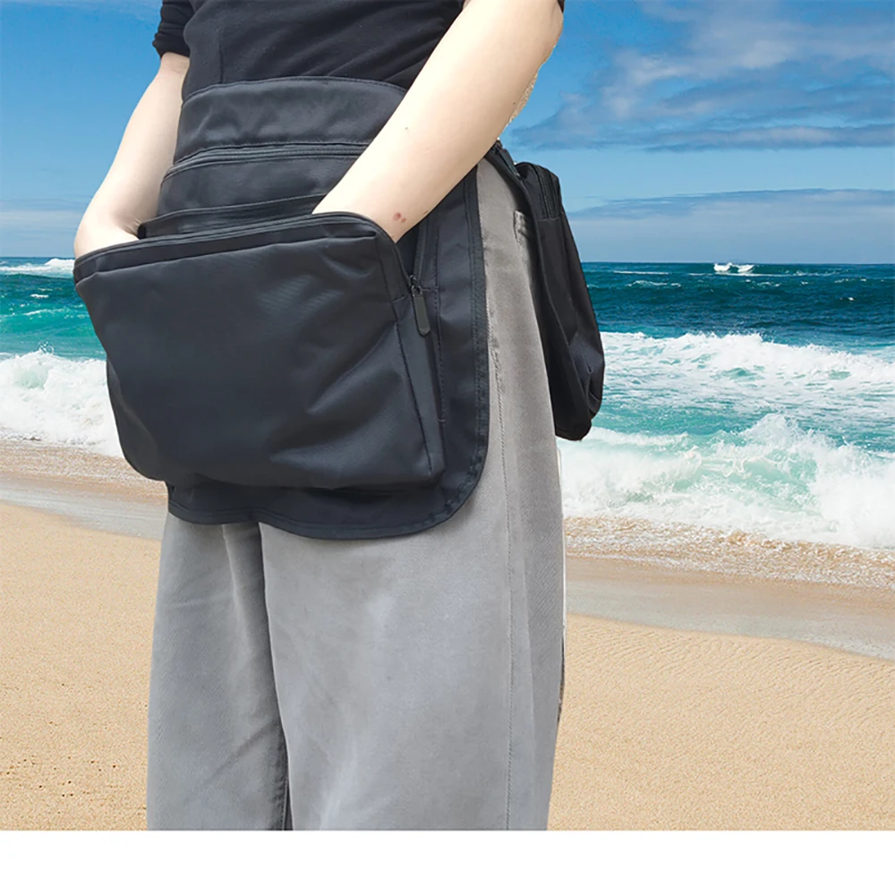 Fashionable New Outdoor Travel Long Distance Oxford Multi functional Large Pocket Lightweight Waist Cover Waist Bag Household Fa