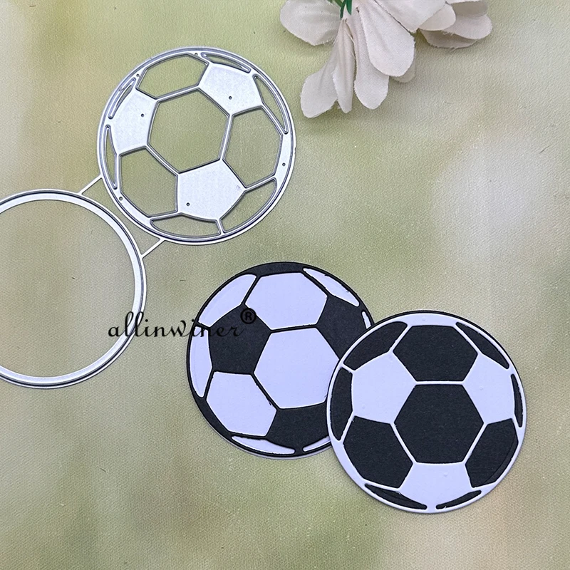 축구 장식 금속 절단 다이 스텐실 DIY Scrapbooking 장식 엠보싱 공예 다이 커팅 템플릿