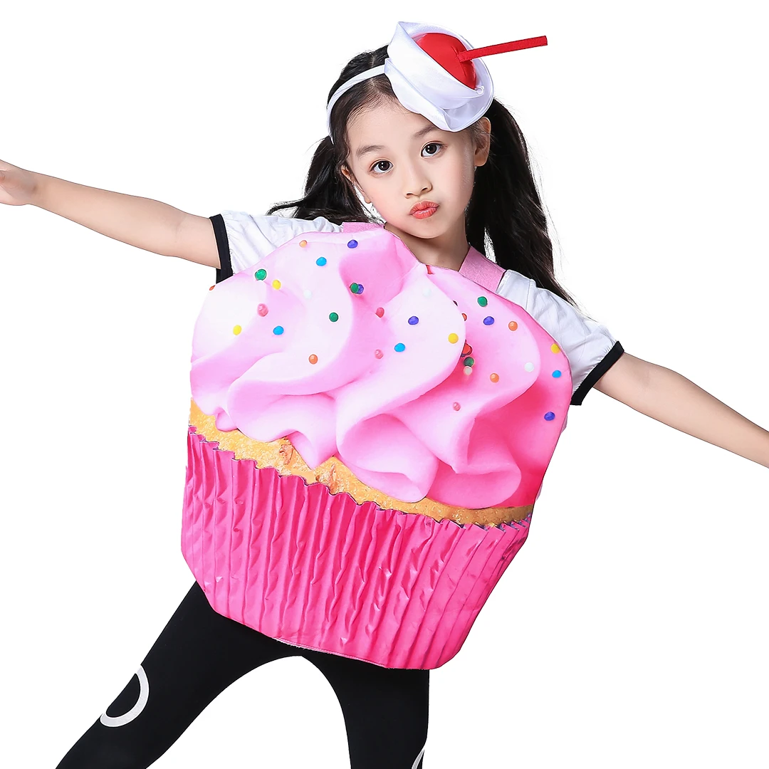 Pink Cupcake Child Costume Girls Princess Cupcake Dress Up Costumes for Halloween
