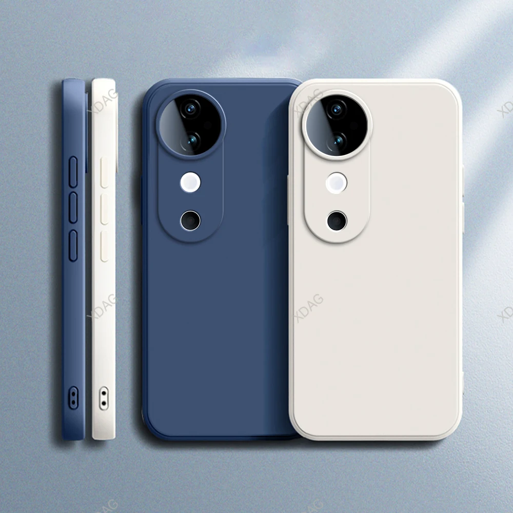 

Square Liquid Silicone Phone Case for VIVO S19 5G 6.78" V2364A Soft Shockproof Original High Qualtiy Lens Protective Back Covers