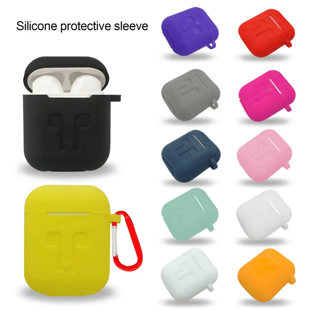 

Водонепроницаемый силиконовый чехол, защитный чехол для Airpods1 2, чехол для зарядки с карабином, защитный чехол с зажимом