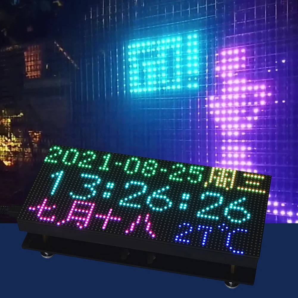 RGB Ǯ �÷� LED ��Ʈ���� �г�, ��� ���� ����, LED ��Ʈ���� ���, 64x32 �ȼ�, HUB75 �������̽�, ����� �Ƶ��̳��