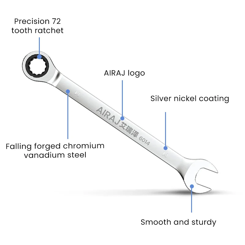 AIRAJ Universal Ratchet Wrench 72 Tooth Gear Ring Torque Socket Repair Hardware Tools Multifunctional Anti Slip Durable 2