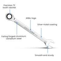 AIRAJ Universal Ratchet Wrench 72 Tooth Gear Ring Torque Socket Repair Hardware Tools Multifunctional Anti Slip Durable 2