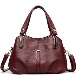Elegant Genuine Leather Women's Luxury Handbag - Designer Shoulder & Crossbody Bag (Wine Red)