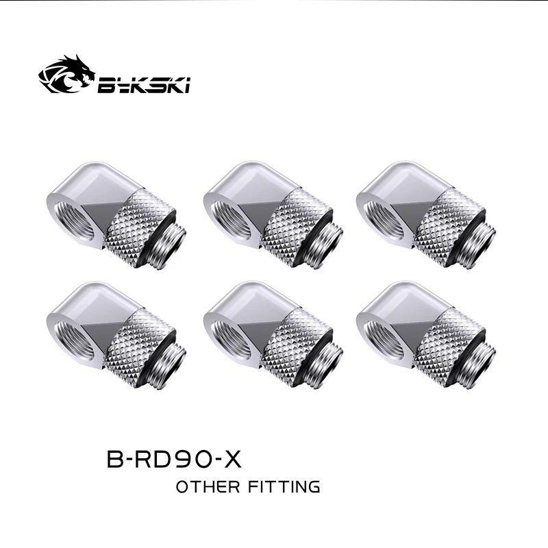 Bykski Peças Lote g1 Rotativo de 45 90 Graus Encaixe de Compressão de Refrigeração de Água Cotovelo Adaptadores de Conector de Bronze B-rd90-x B-rd45-x - Imagem 2
