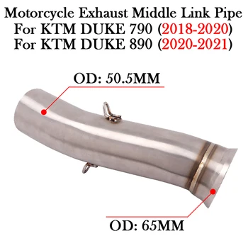 Slip-On Motorcycle Exhaust System Middle Link Pipe Escape Moto Muffler Modify For KTM DUKE 790 890 DUKE790 DUKE890 2018 - 2021
