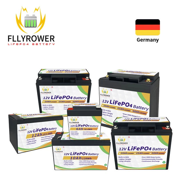 Batterie de stockage d'énergie aste pour enfants, batterie au lithium fer Phxing ate, FePO4 avec BMS, 12V, 6 Ah, 10 Ah, 12 Ah, 20 Ah, 30 Ah, 40 Ah, 50Ah, stock UE 1
