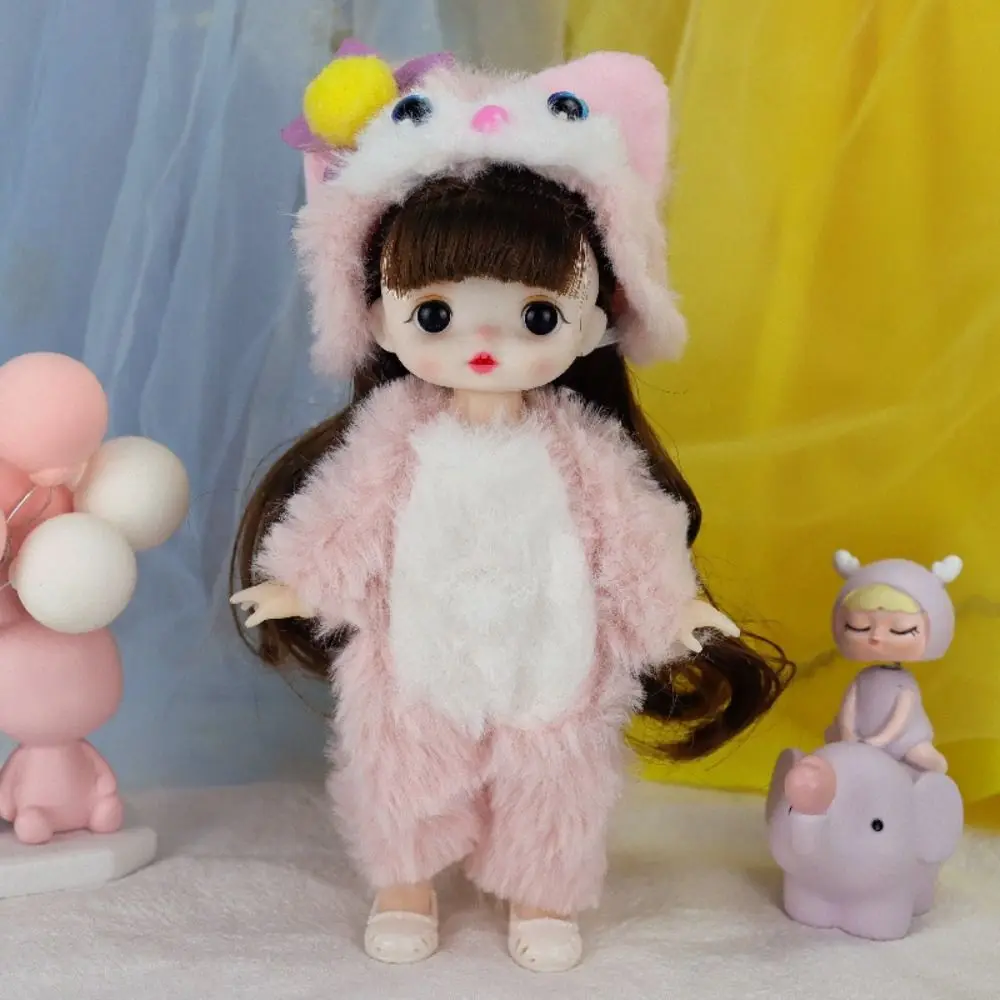 Creative Movable Joints Cute BJD Doll Lifelike Cute Mini Girl Doll Colorful 17cm Movable Joints Mini Girl Doll Party Gift