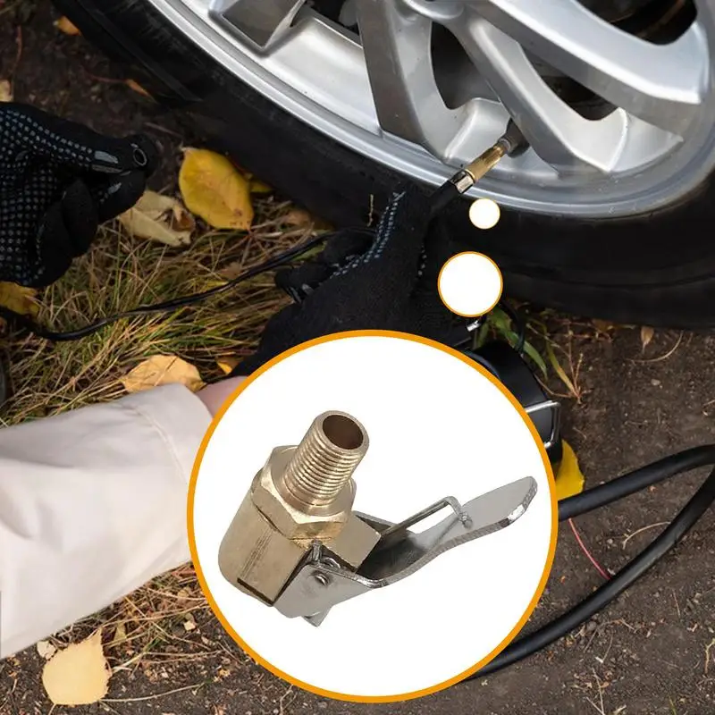 Car Pump Auto Repair Tool Valve Clip 8mm Air Pump Chuck Clip Stonego Car Truck Tyre Tire Inflator Valve Connector Car Open Brass